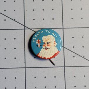 VTG National Tuberculosis Association Health To All Santa Claus Pin Back Button